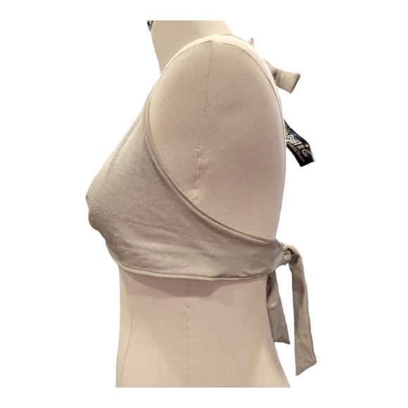 NWT Atomic Age Swim Top Silver Shine S-L - Picture 2 of 3